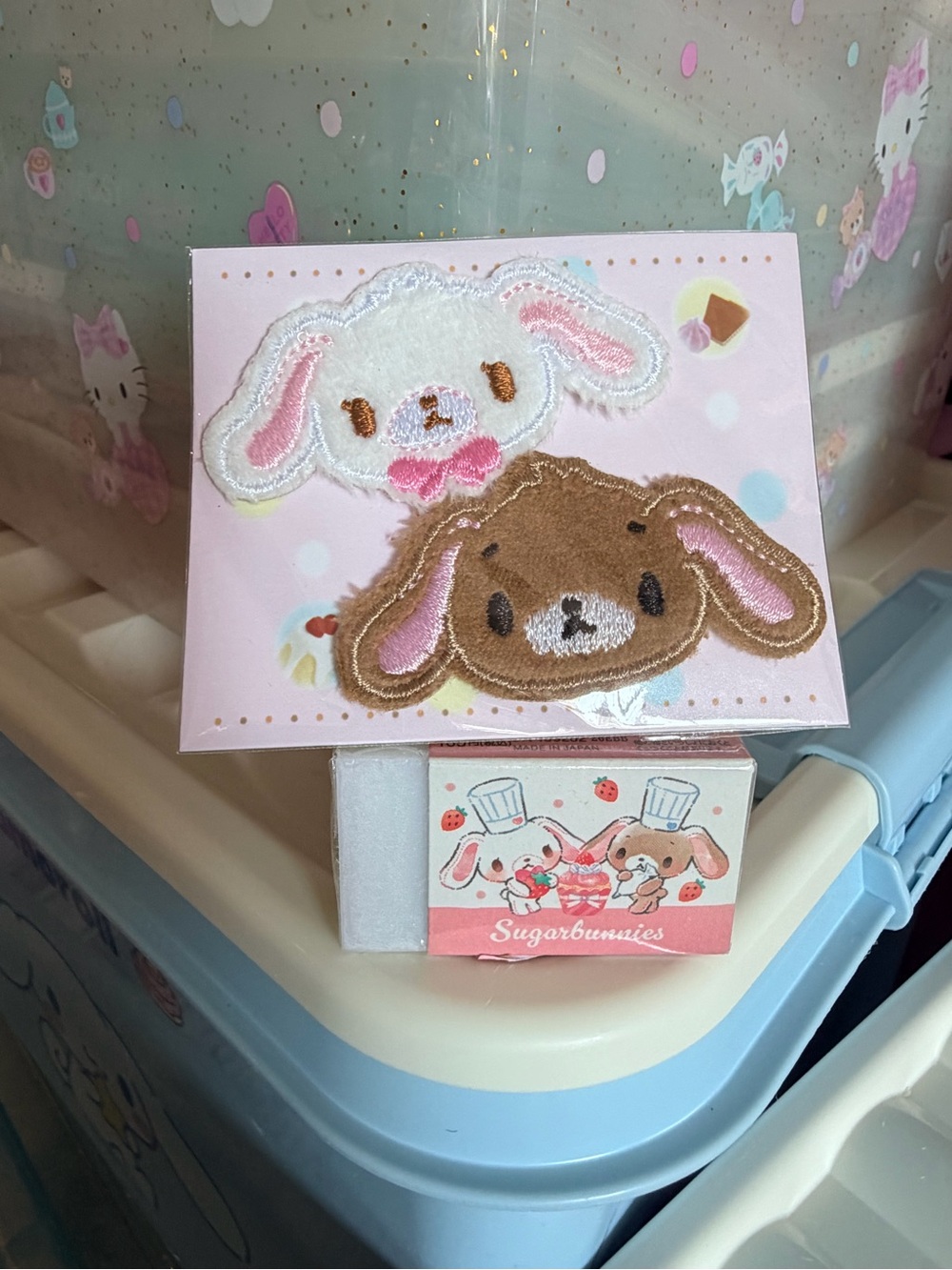 Sugar Bunnies Sticker Patch & Eraser